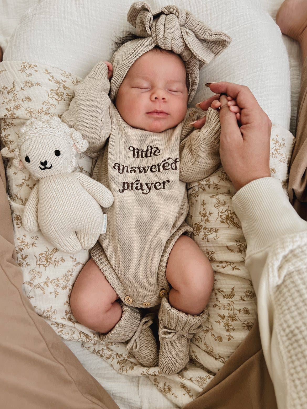 Answered Prayer Embroidered Romper - Headband Bundle