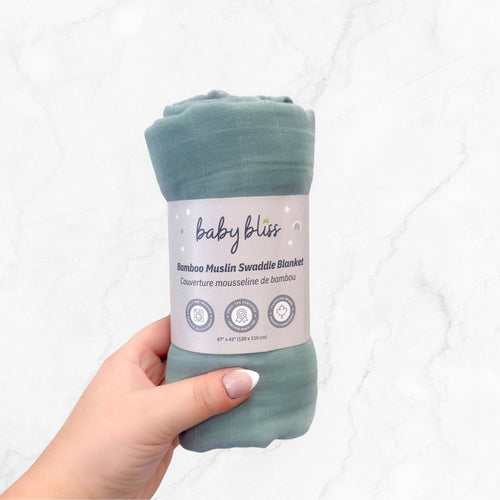 Bamboo Muslin Swaddle - Slate Blue