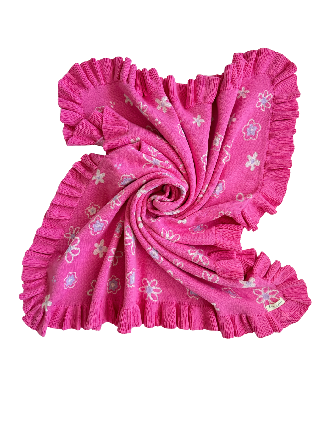 Wildflower Dreams Ruffle Blanket - Peony Pink