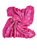 Wildflower Dreams Ruffle Blanket - Peony Pink