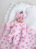 Wildflower Dreams Ruffle Blanket - Powder Pink