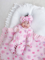 Wildflower Dreams Ruffle Blanket - Powder Pink