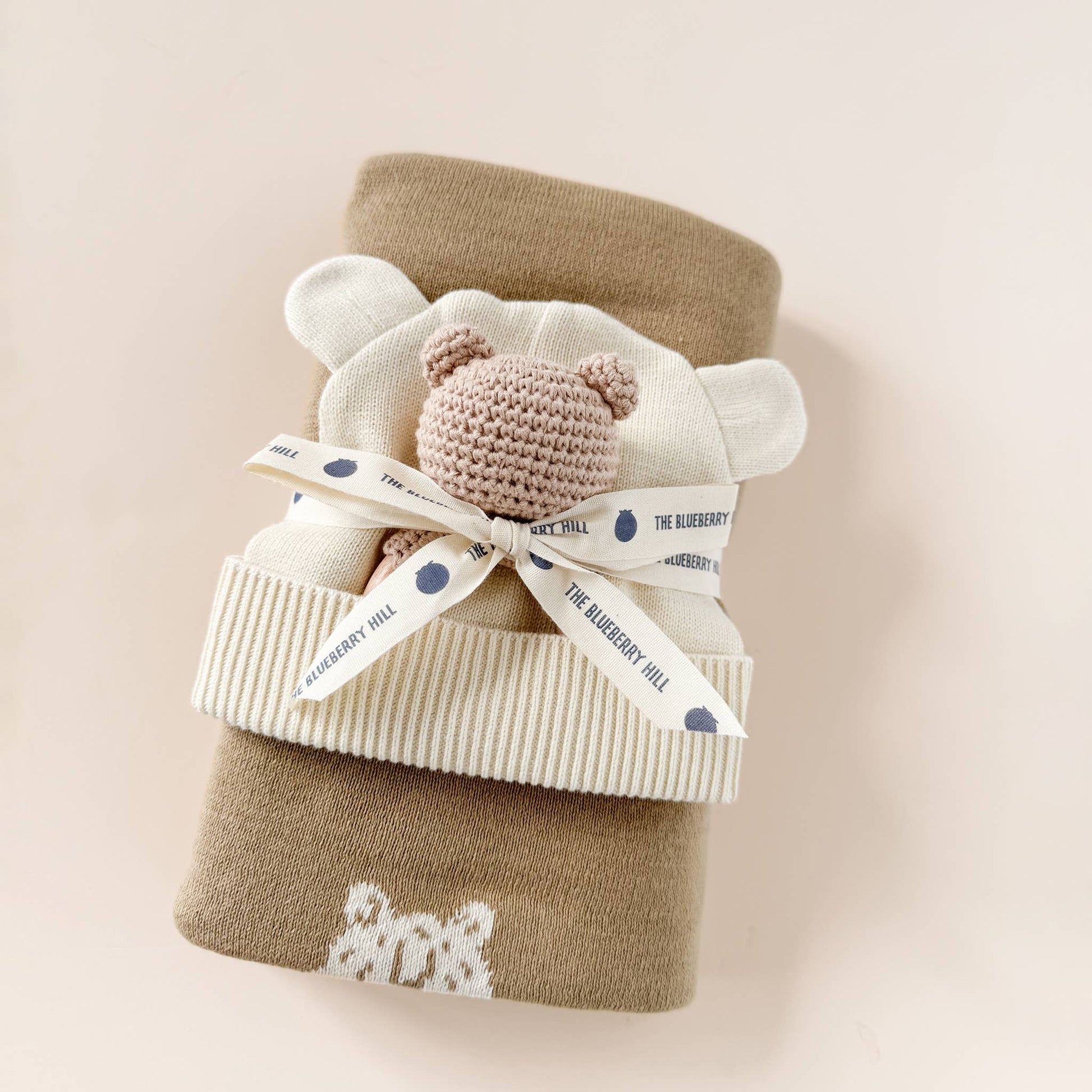 Bear Gift Set - Blanket + Hat + Rattle