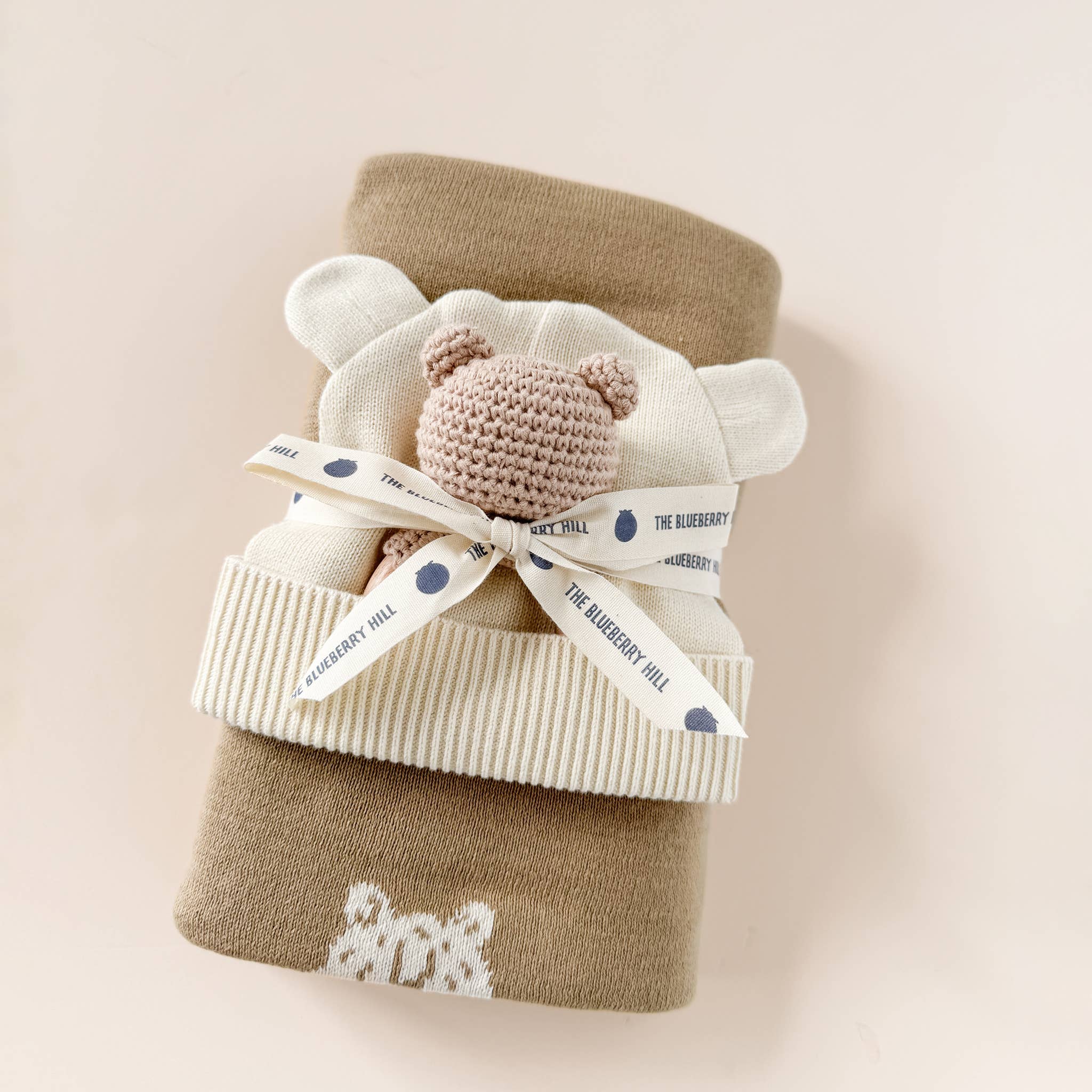 Bear Gift Set - Blanket + Hat + Rattle
