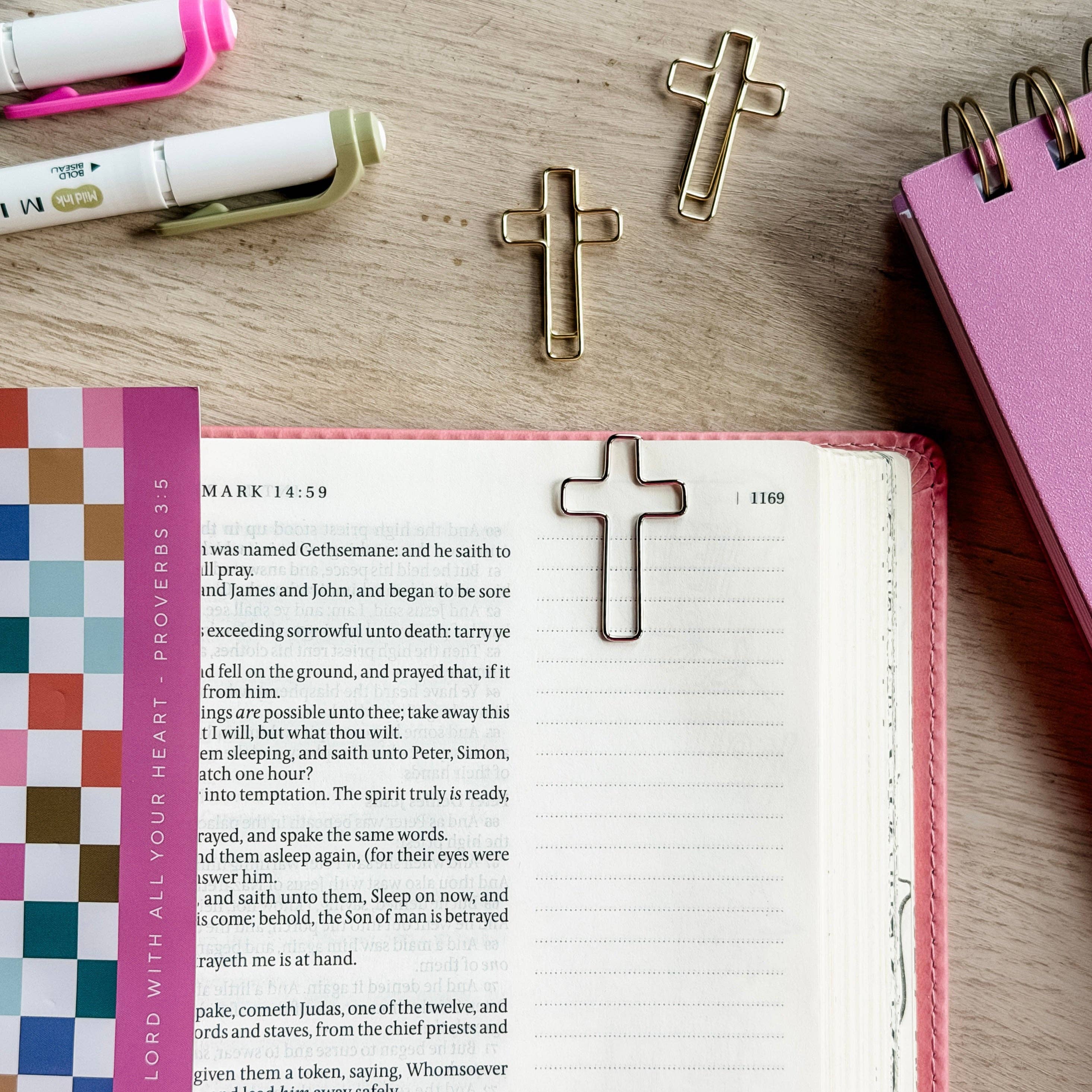 Bookmark + Cross Paper Clips