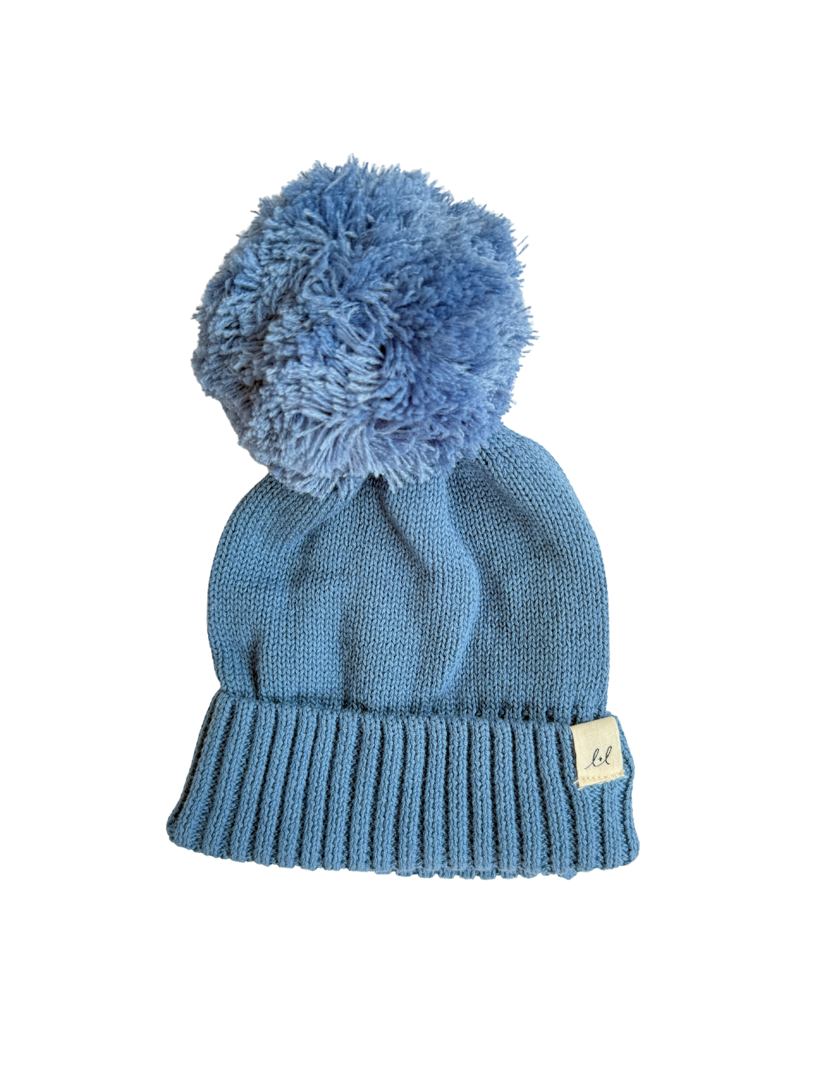 Pom Beanie - Denim Blue