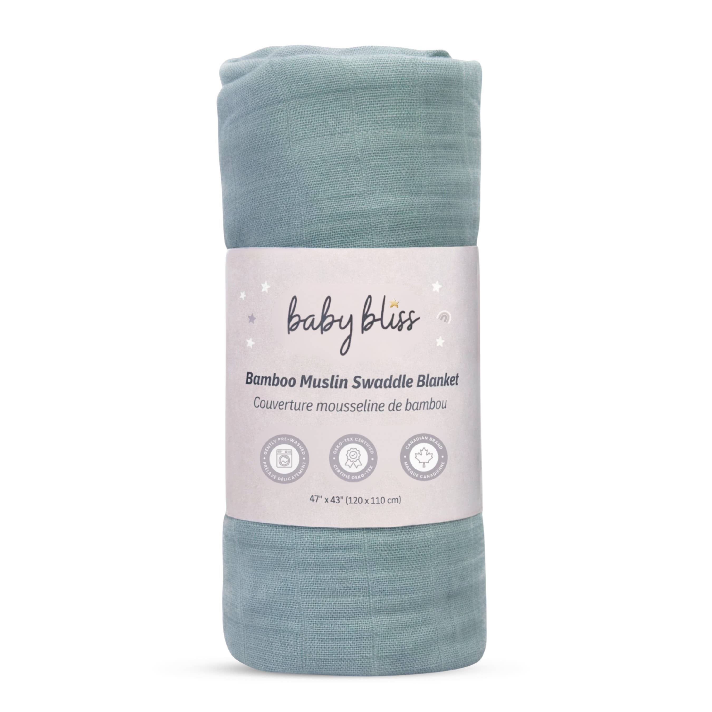 Bamboo Muslin Swaddle - Slate Blue