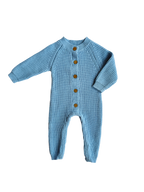 Sleepy Knit Jumpsuit - Powder Blue