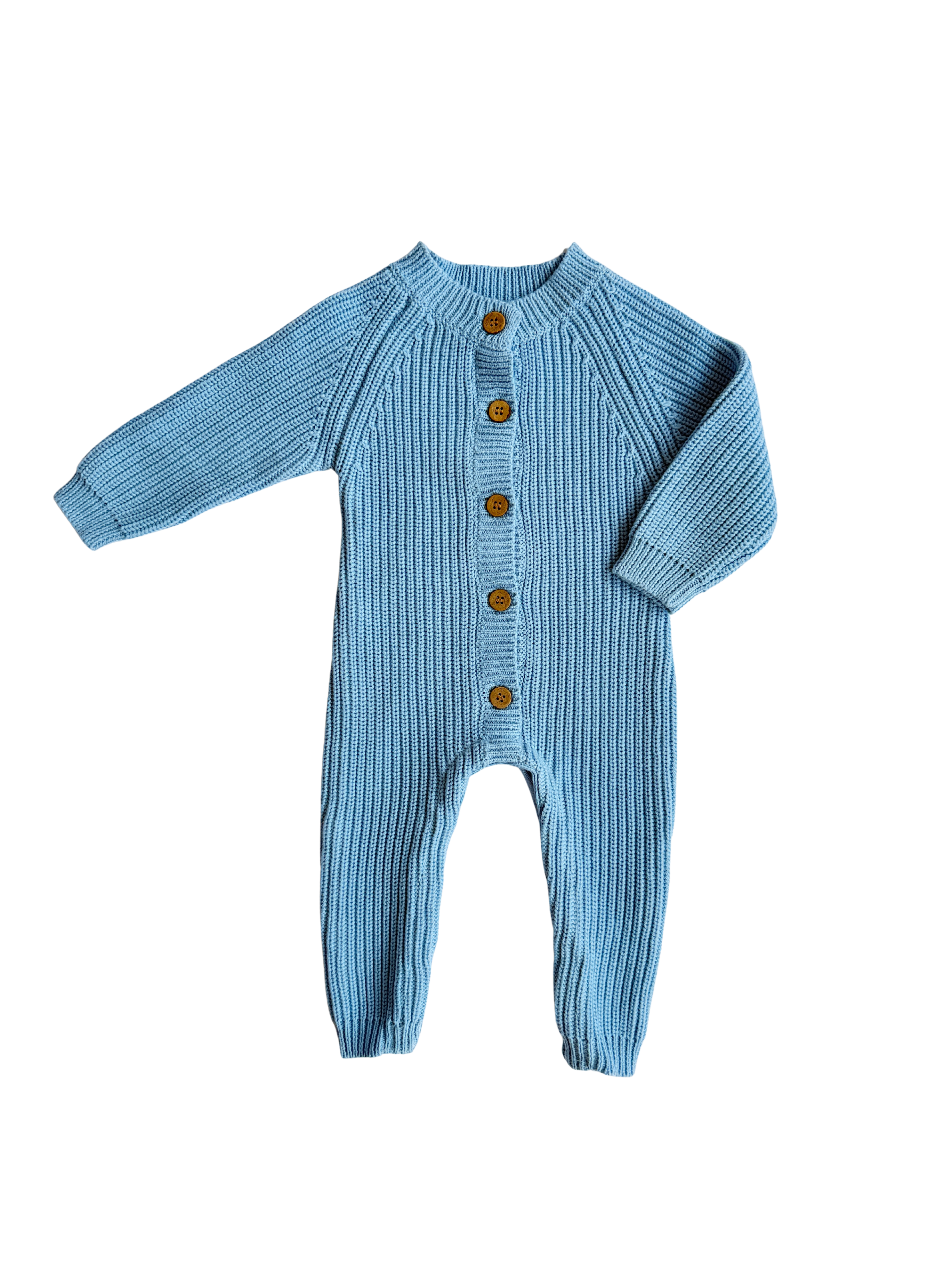 Sleepy Knit Jumpsuit - Powder Blue