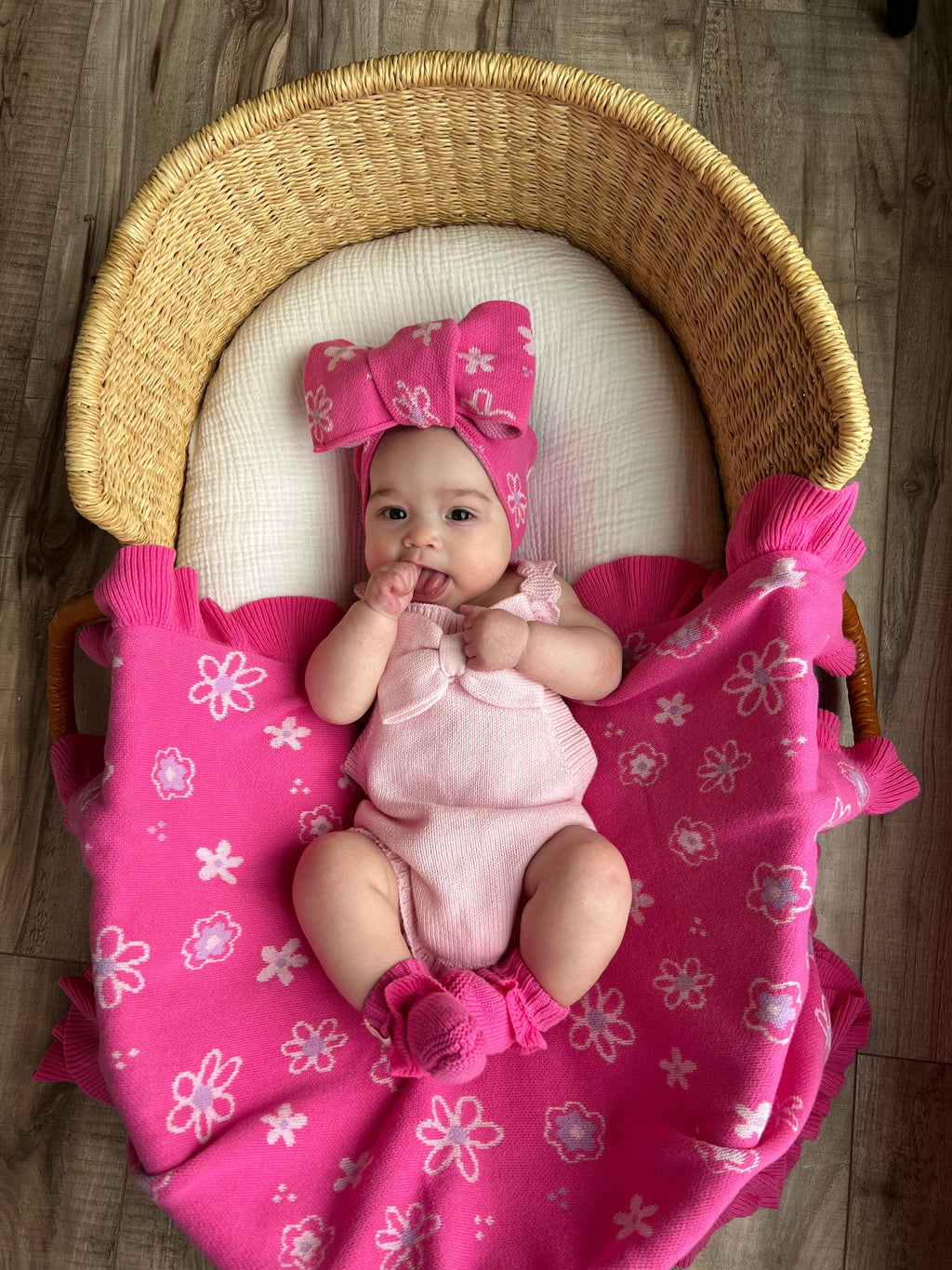 Wildflower Dreams Ruffle Blanket - Peony Pink