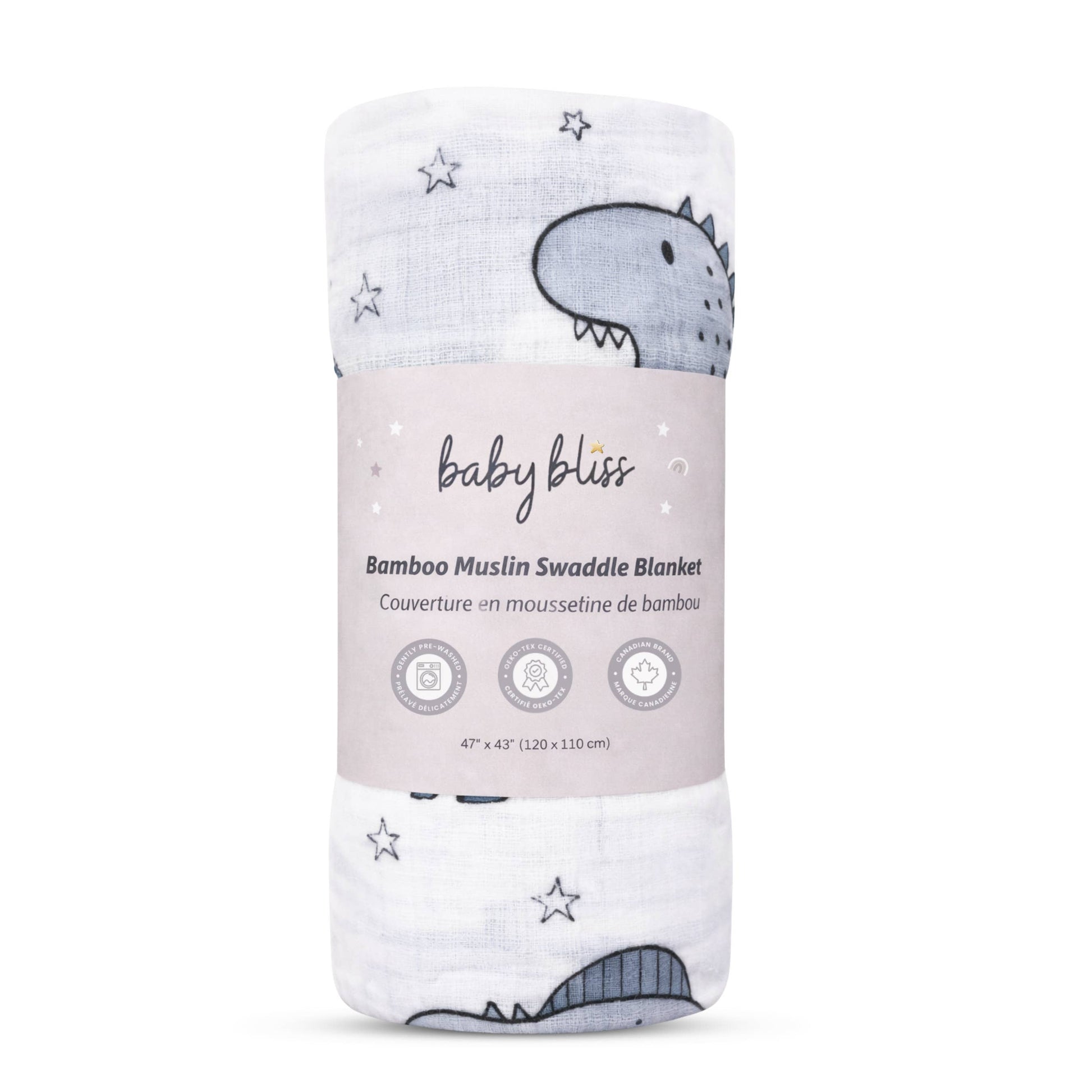 Bamboo Muslin Swaddle - Dino Dreams