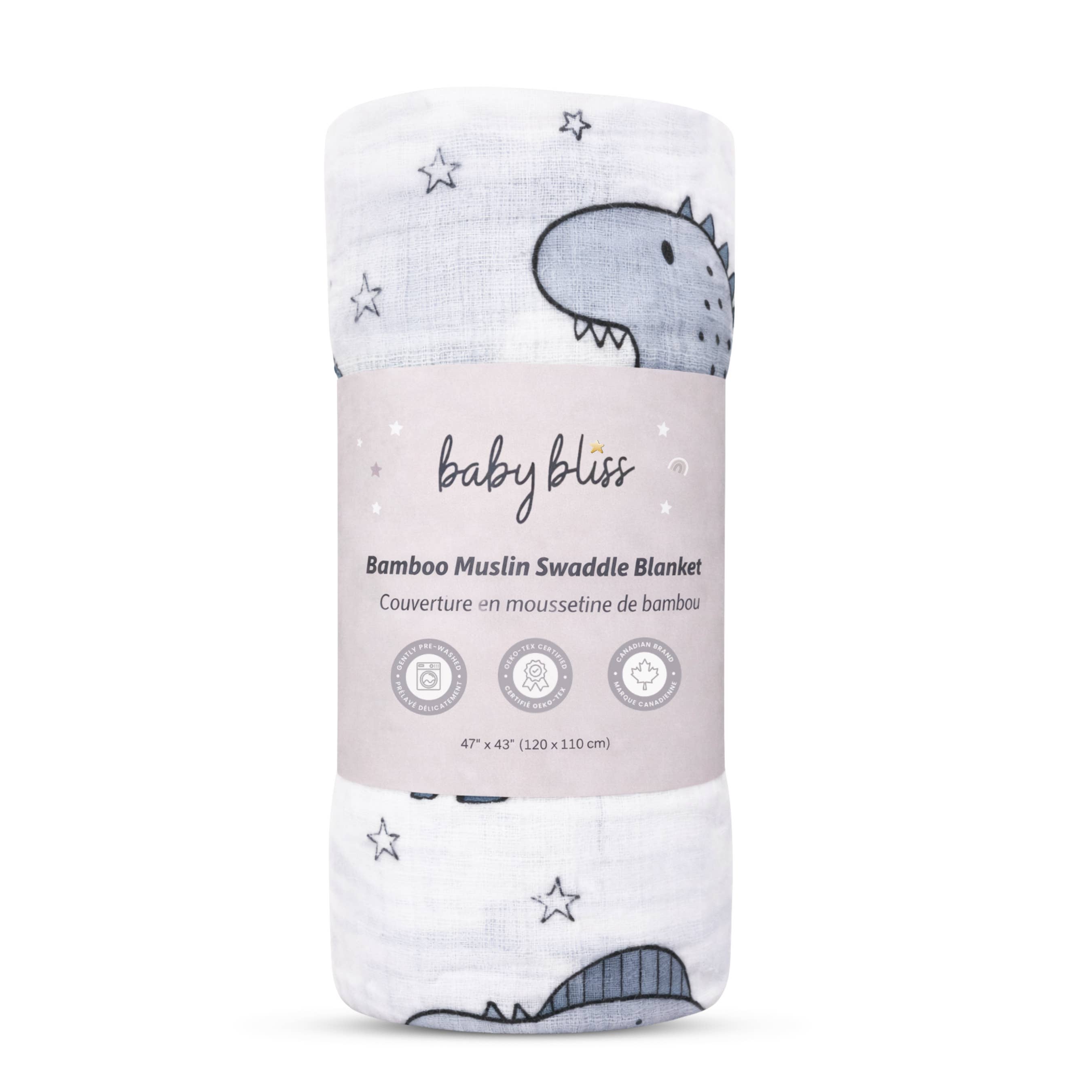 Bamboo Muslin Swaddle - Dino Dreams