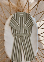 Olive Stripe Knit Set
