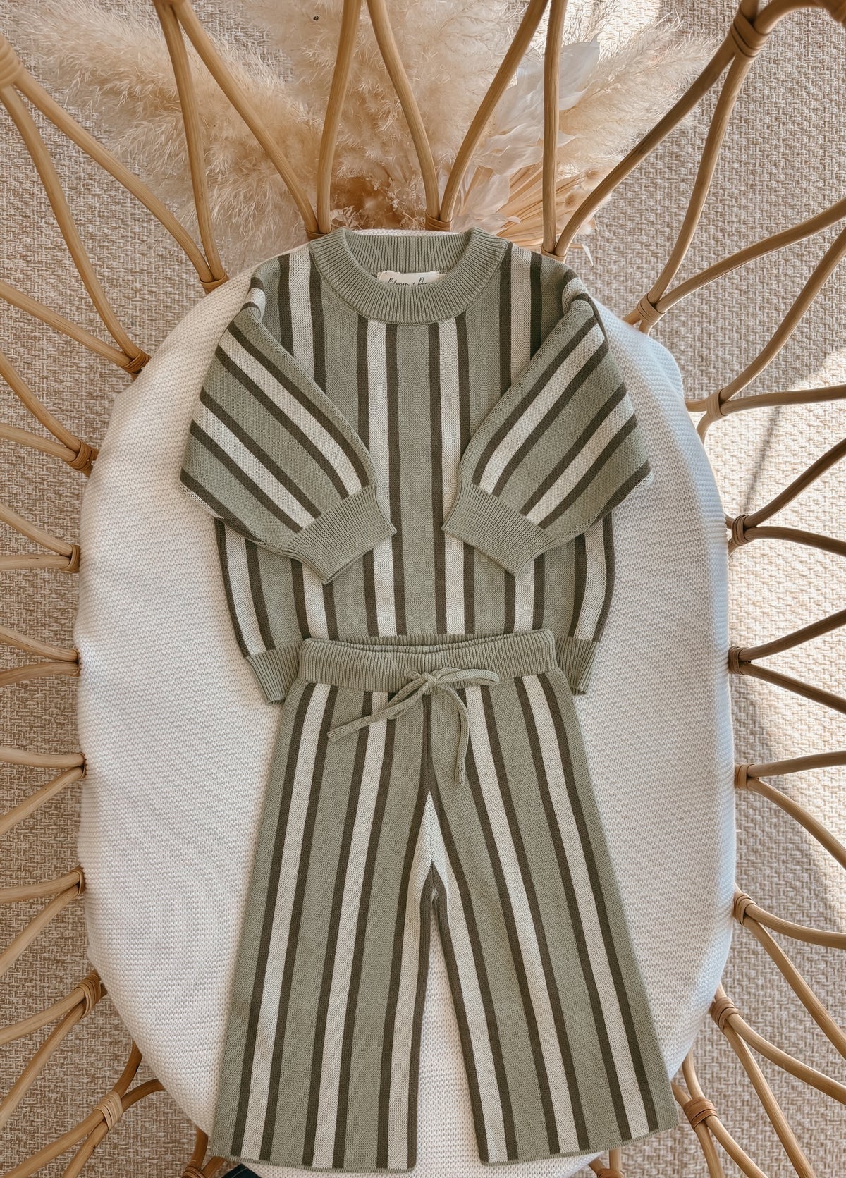 Olive Stripe Knit Set