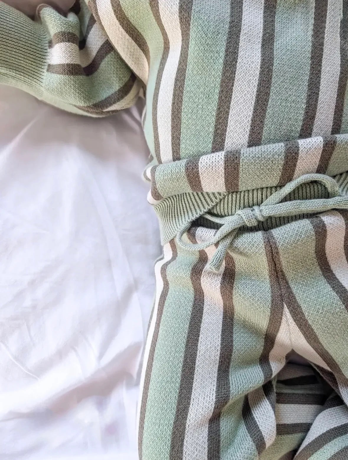 Olive Stripe Knit Set