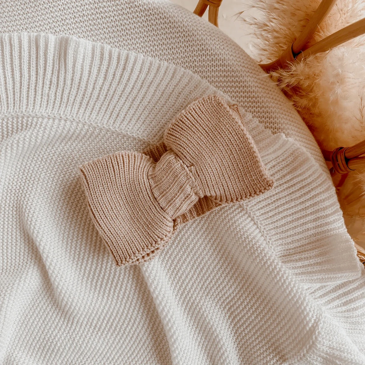 Knit Topknot Headband | Beige