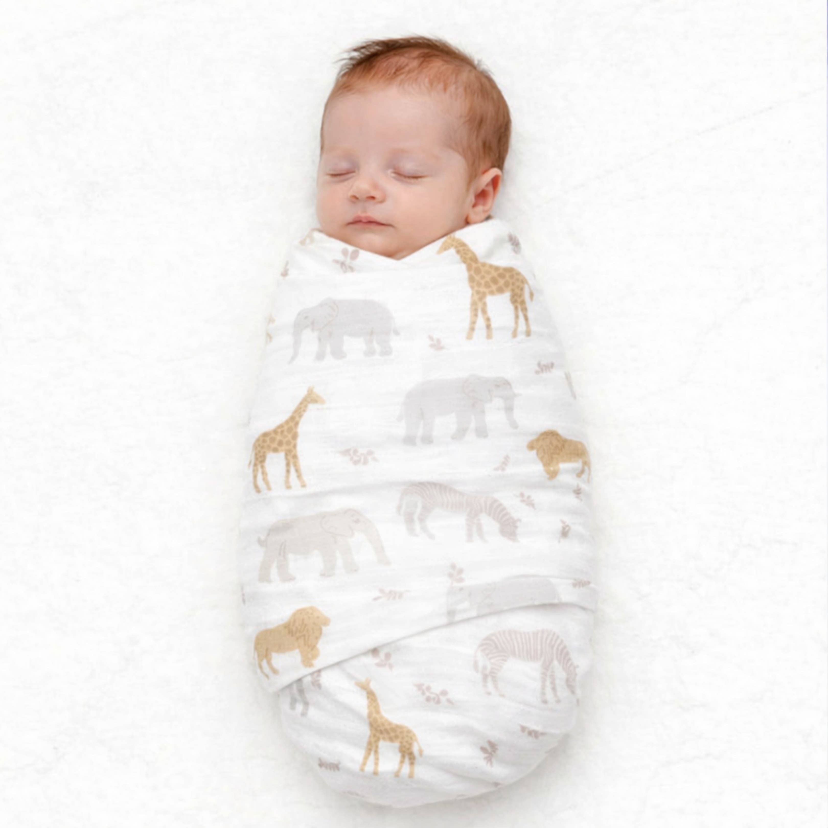 Bamboo Muslin Swaddle - Safari Snuggles
